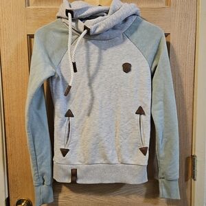 Small Naketano Gray and Green Hoodie Sweater